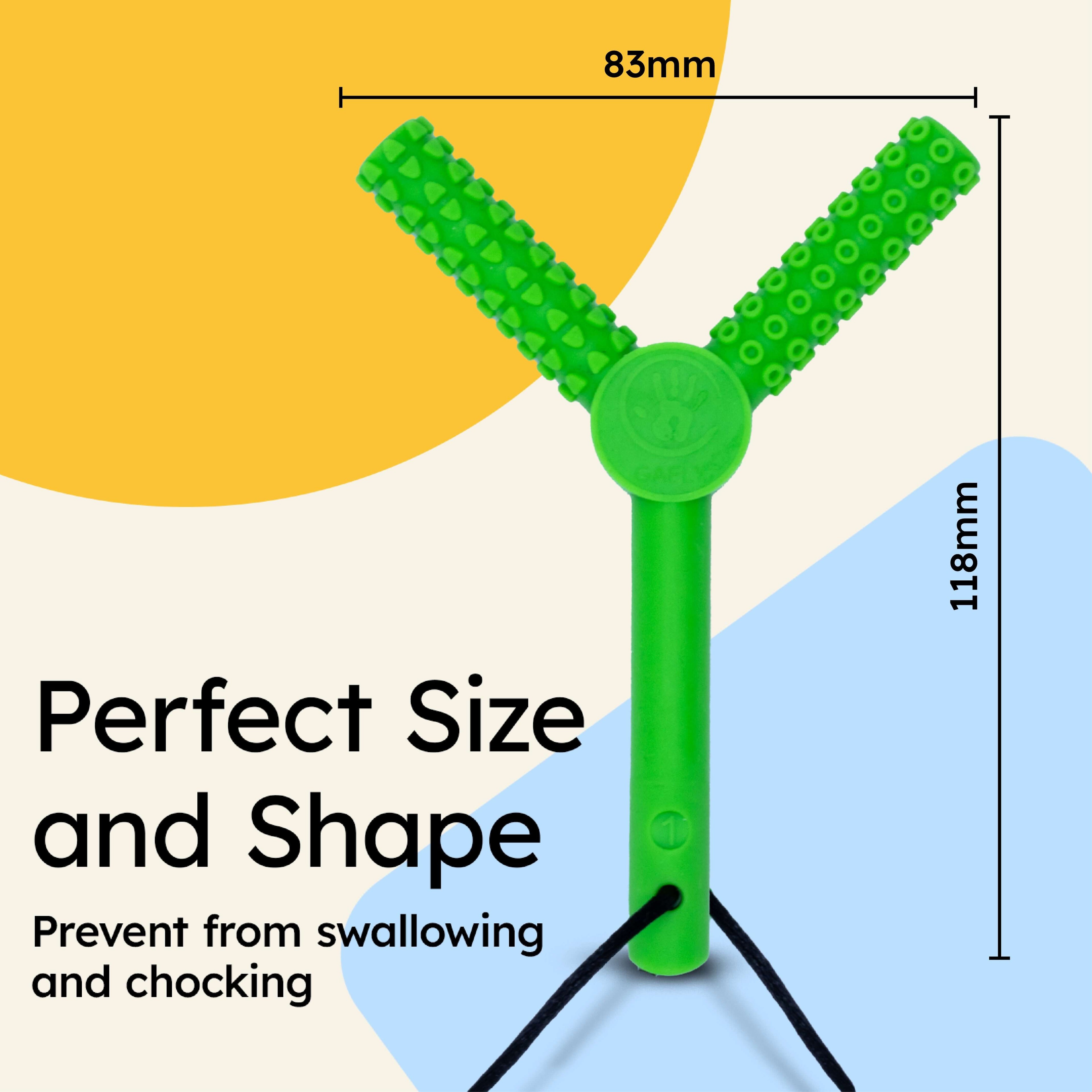 Sensory Chewy for Children in green color, designed for safe chewing and sensory relief, perfect size and shape | chewy sensory toys