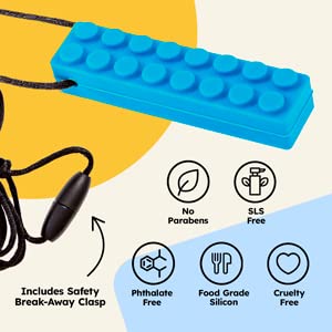 Sensory Chewing Necklace for kids with autism, featuring fun textures and safety break-away clasp. | gafly chewing necklace