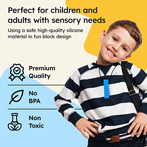 Sensory Chewing Necklace for kids with autism and ADHD, made of safe silicone, premium quality, no BPA, non-toxic design. | sensory chew necklace for autism