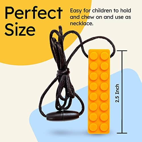 Sensory Chewing Necklace perfect size for kids, designed for easy holding and chewing, measuring 2.5 inches. | best sensory chew necklace